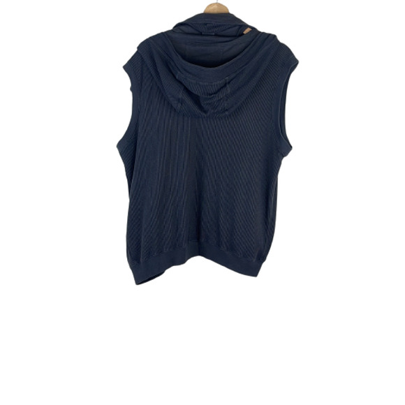 DIESEL MEN'S WAFFLE KNIT GRAY HOODED VEST SIZE L - Picture 7 of 10